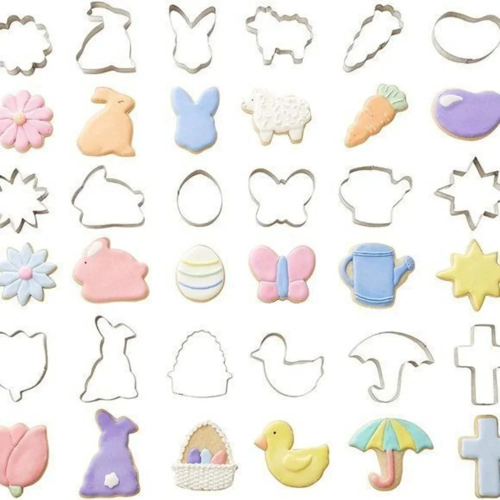WILTON 18-Piece Metal Cookie Cutter Set #2308-1056 Spring/Easter Theme